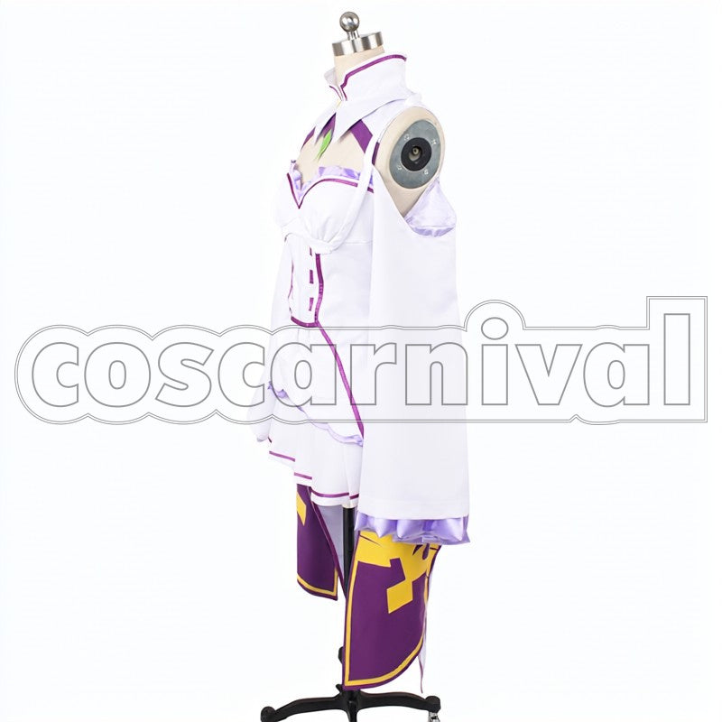 in Another World- Emilia cosplay costume from Re:Zero -Starting Life, side view 2