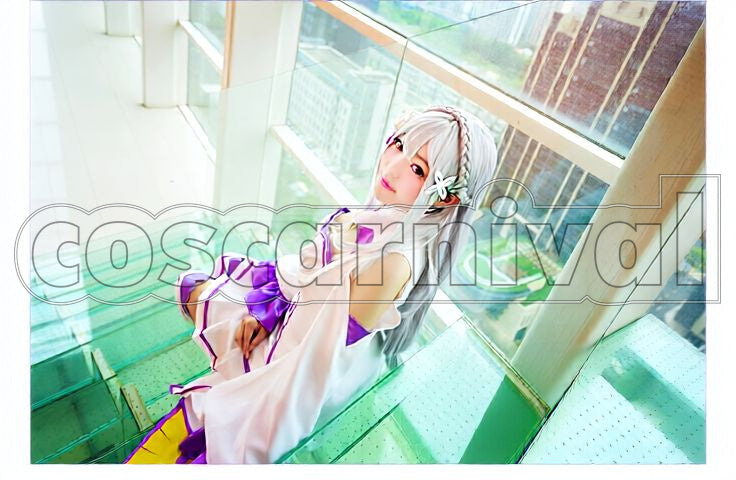 Life in Another World Emilia Cosplay cosplay costume from Re:Zero − Starting, front view 2