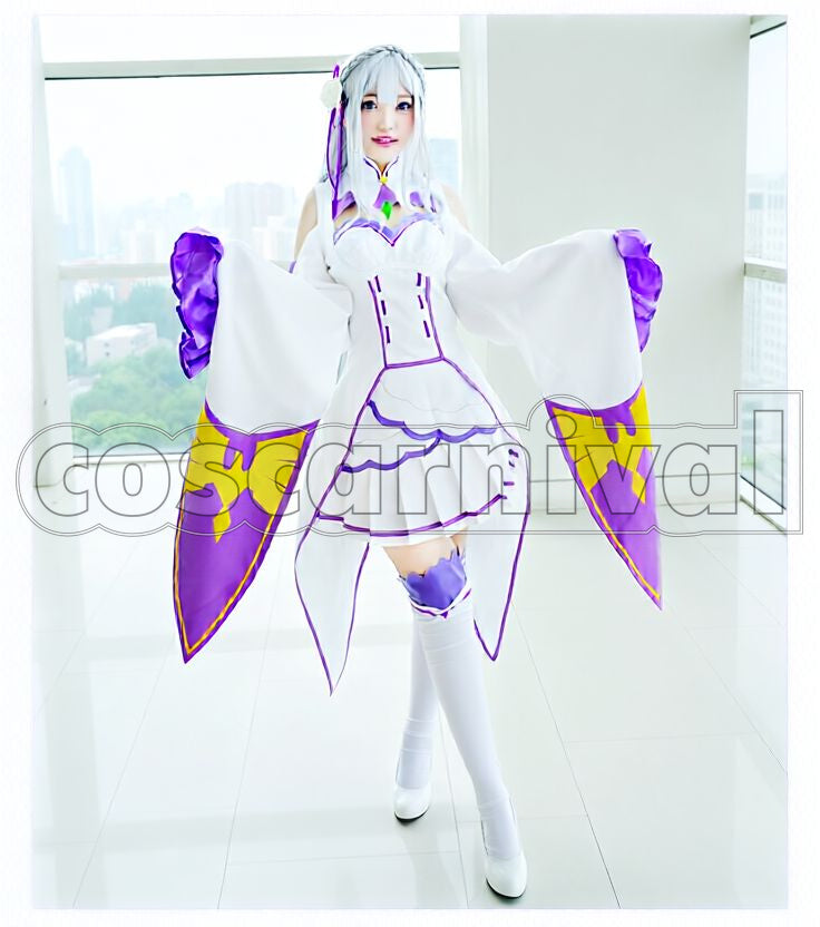 Life in Another World Emilia Cosplay cosplay costume from Re:Zero − Starting, front view 3