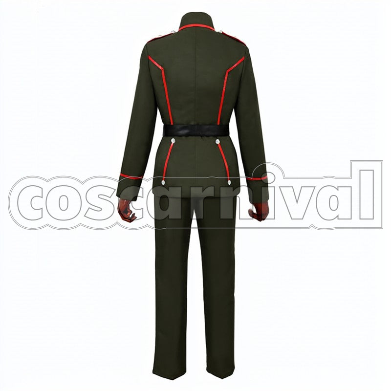 the Evil Rerugen cosplay costume from Saga of Tanya, back view