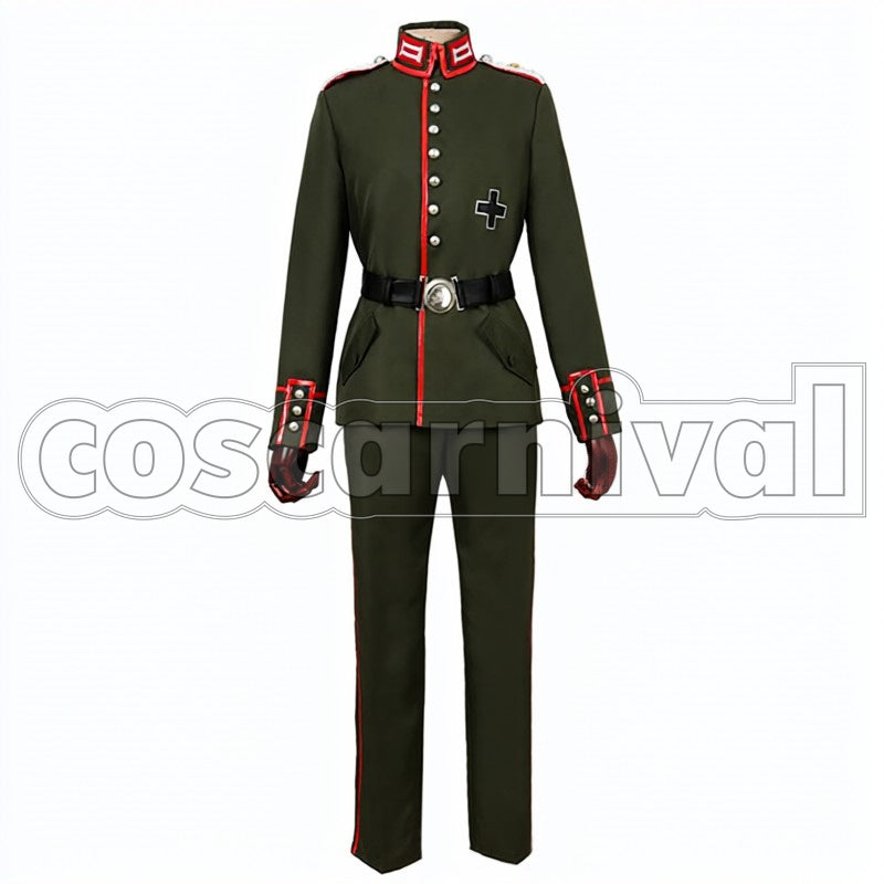 the Evil Rerugen cosplay costume from Saga of Tanya, front view