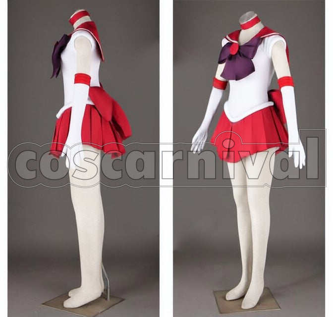 Hino Battle Outfit cosplay costume from Sailor Moon Rei, side view