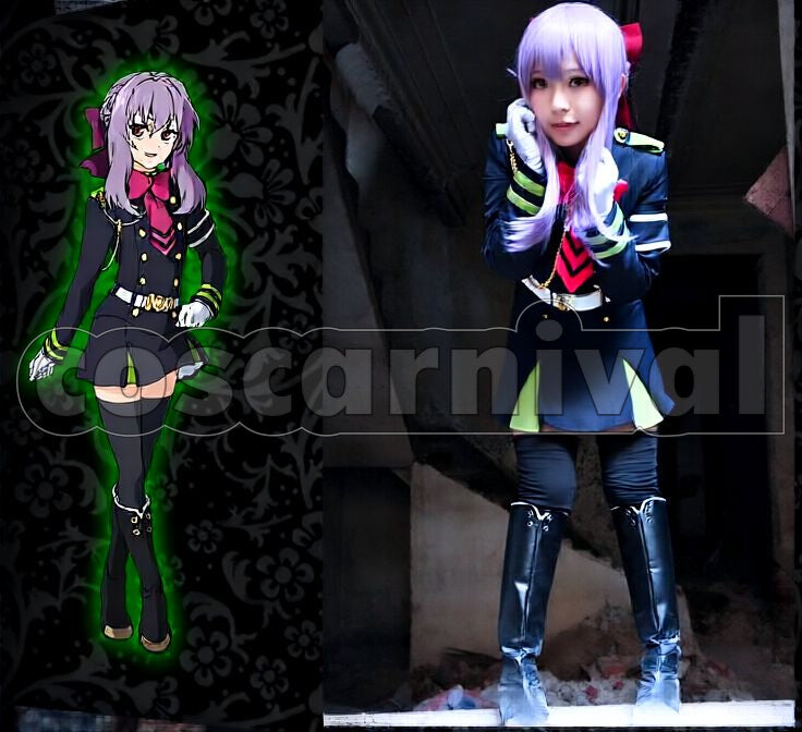 the End Shinoa Hiragi Cosplay cosplay costume from Seraph of, front view 2