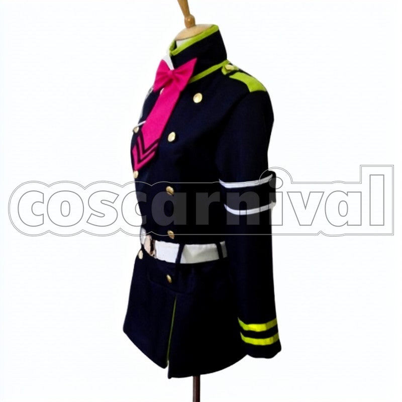 End Shinoa Hiragi cosplay costume from Seraph of the, side view