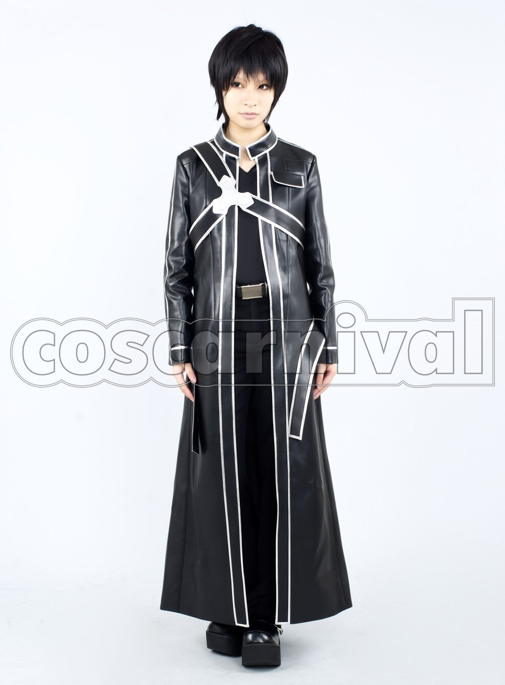 sao Kirito Kazuto Kirigaya Black cosplay costume from Sword Art Online, front view 2