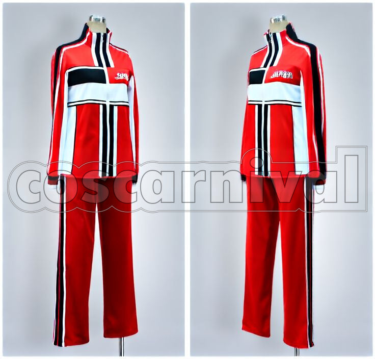 Prince of Tennis U-17 Selection Red Jersey 2-Piece Set Cosplay cosplay costume from The, selection red jersey 2 piece set 23965 front view 2