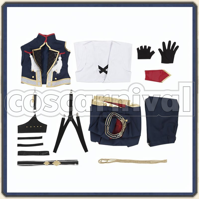 Akashi Kuniyuki Kiwame Cosplay cosplay costume from Touken Ranbu, set view