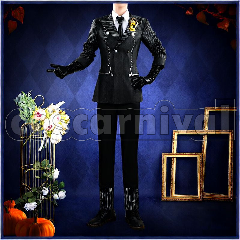 Ashengrotto Lost in the Book with Tim Burton's The Nightmare Before Christmas Halloween Cosplay cosplay costume from Disney Twisted-Wonderland Azul, front view 2