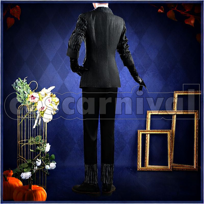 Ashengrotto Lost in the Book with Tim Burton's The Nightmare Before Christmas Halloween Cosplay cosplay costume from Disney Twisted-Wonderland Azul, back view 1