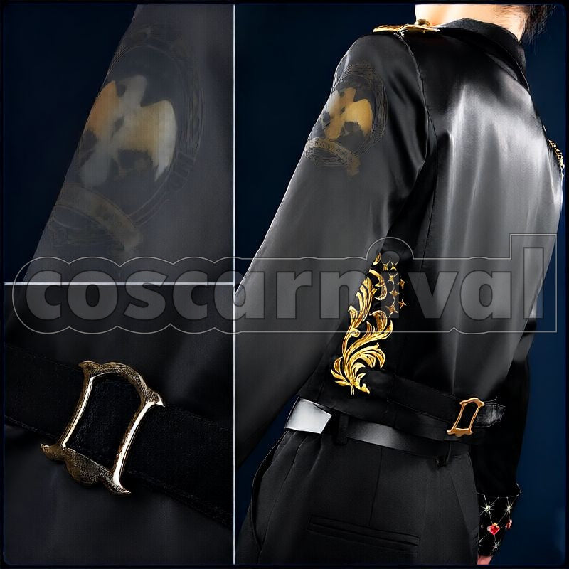Trappola, Cater Diamond, Deuce Spade, Trey Clover, Riddle Rosehearts 5th Anniversary New Outfit Cosplay cosplay costume from Disney Twisted-Wonderland Ace, back view 2