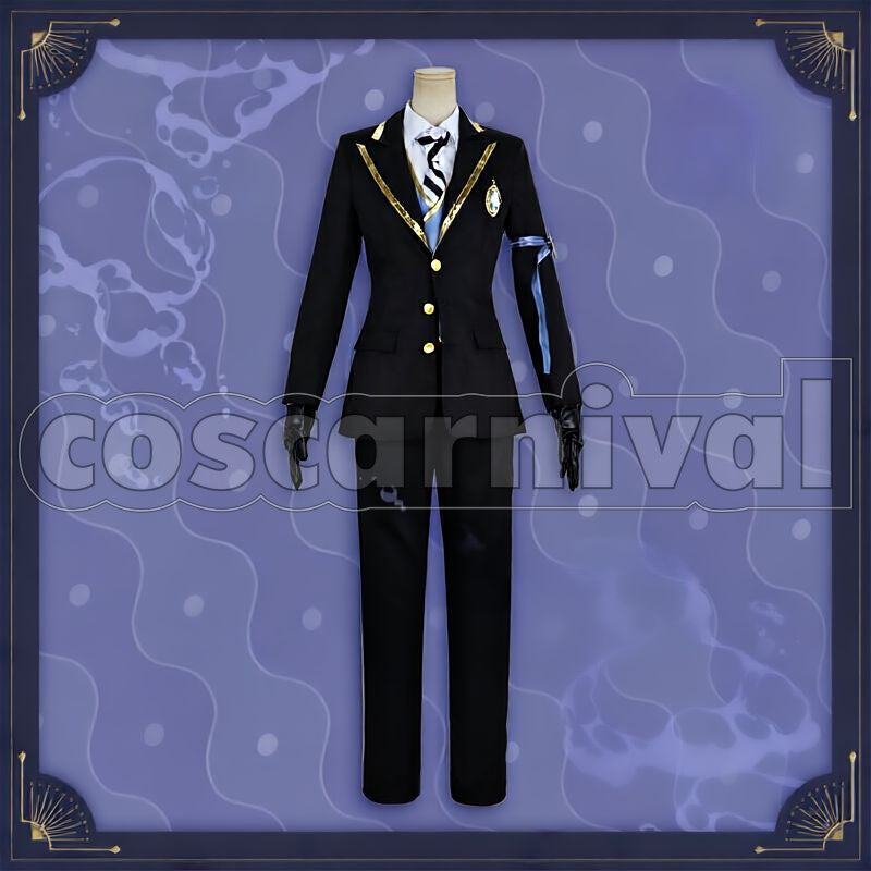 Ashengrotto, Jade Leech Octavinelle School Uniform Cosplay cosplay costume from Disney Twisted-Wonderland Azul, front view 2