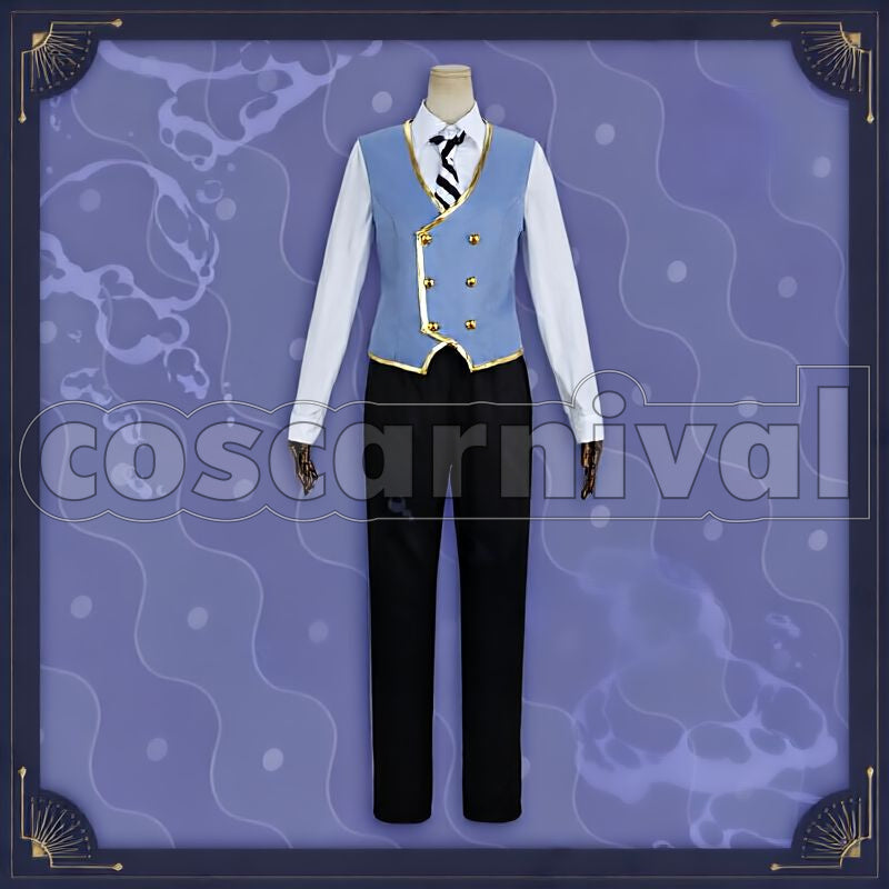 Ashengrotto, Jade Leech Octavinelle School Uniform Cosplay cosplay costume from Disney Twisted-Wonderland Azul, front view 5