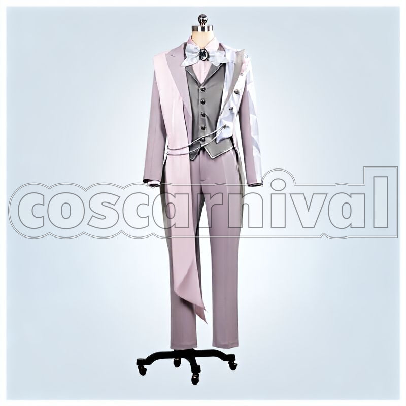 Shroud, Malleus Draconia, Lilia Vanrouge Platinum Jacket Cosplay cosplay costume from Disney Twisted-Wonderland Idia, front view 1