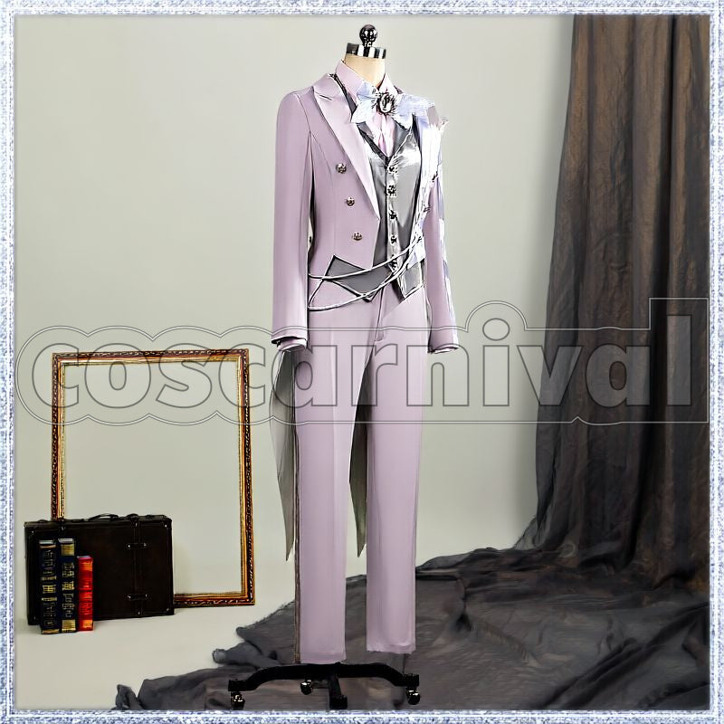Shroud, Malleus Draconia, Lilia Vanrouge Platinum Jacket Cosplay cosplay costume from Disney Twisted-Wonderland Idia, front view 3
