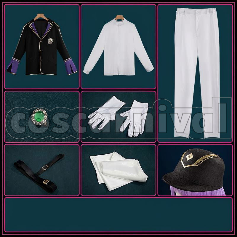 Riddle Rosehearts Equestrian Club Club Wear Cosplay cosplay costume from Disney Twisted-Wonderland Silver, set view
