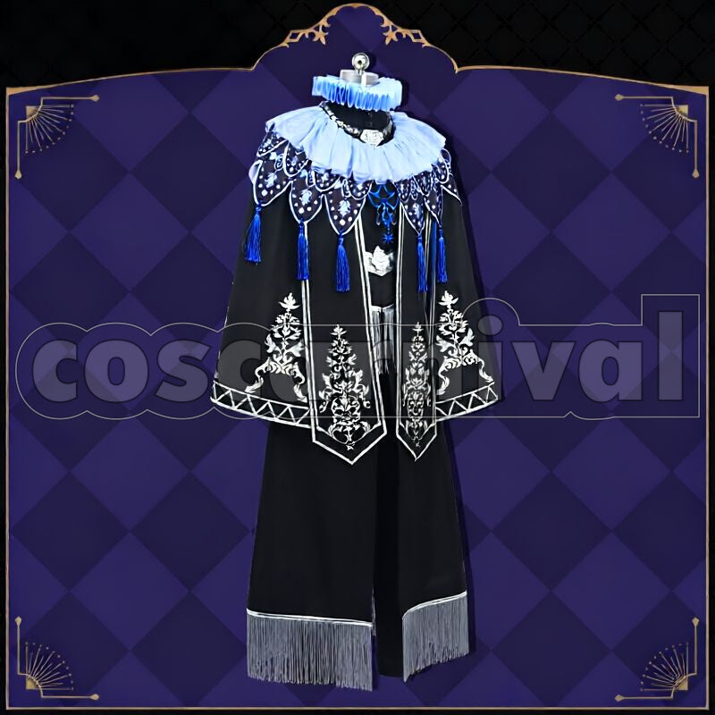 Shroud Glorious Masquerade: Let the Bell of Solace Ring Cosplay cosplay costume from Disney Twisted-Wonderland Idia, front view 3
