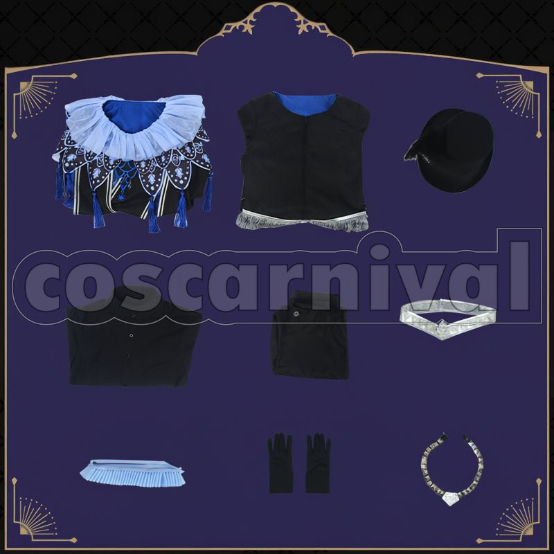 Shroud Glorious Masquerade: Let the Bell of Solace Ring Cosplay cosplay costume from Disney Twisted-Wonderland Idia, set view