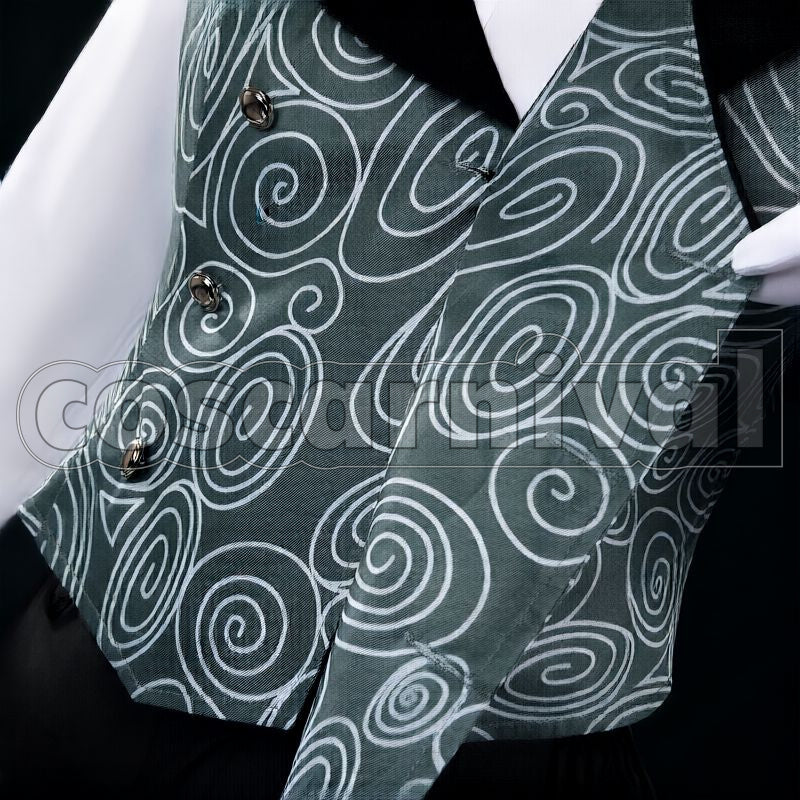 Shroud Lost in the Book with Tim Burton's The Nightmare Before Christmas Halloween Cosplay cosplay costume from Disney Twisted-Wonderland Idia, detail-7