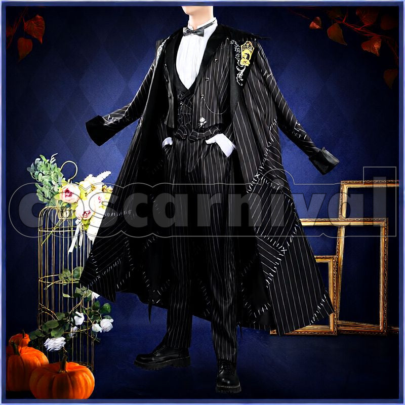 Kingscholar Lost in the Book with Tim Burton's The Nightmare Before Christmas Halloween Cosplay cosplay costume from Disney Twisted-Wonderland Leona, front view 3