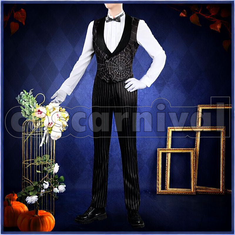 Kingscholar Lost in the Book with Tim Burton's The Nightmare Before Christmas Halloween Cosplay cosplay costume from Disney Twisted-Wonderland Leona, front view 5