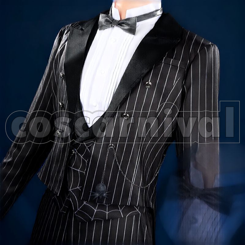 Kingscholar Lost in the Book with Tim Burton's The Nightmare Before Christmas Halloween Cosplay cosplay costume from Disney Twisted-Wonderland Leona, front view 7