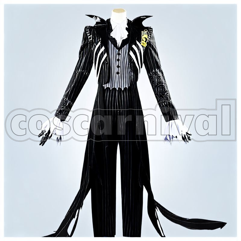 J. Graves Lost in the Book with Tim Burton's The Nightmare Before Christmas Halloween Cosplay cosplay costume from Disney Twisted-Wonderland Skully, front view 1