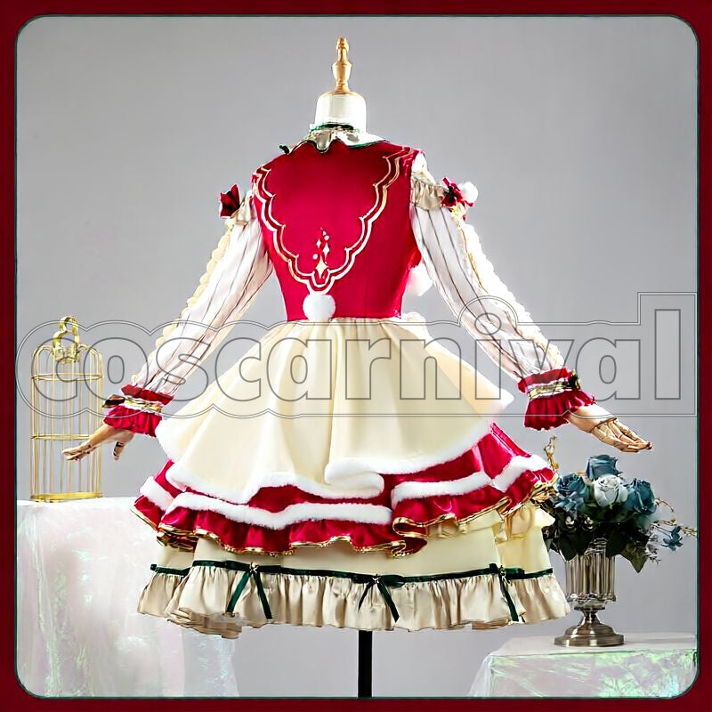 Mejiro Bright O Twinkling Snow Lolita Christmas Outfit Cosplay cosplay costume from Umamusume: Pretty Derby, back view 1