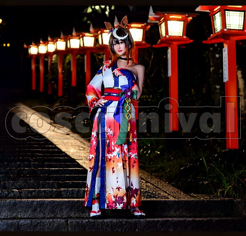 Symboli Rudolf Archer by Moonlight Kimono Cosplay cosplay costume from Umamusume: Pretty Derby, front view 2