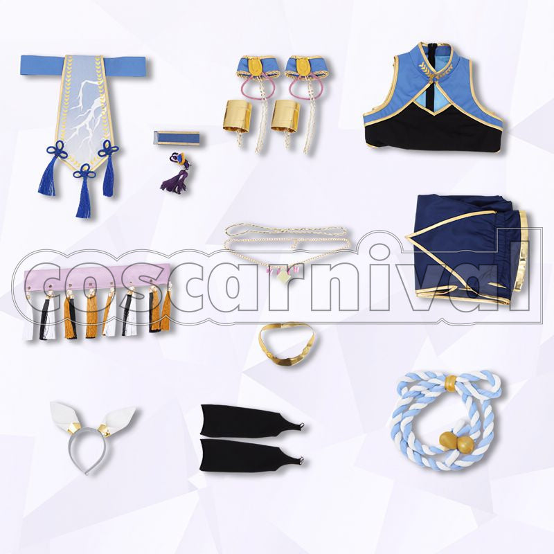 Tamamo Cross Raging Thunder Cosplay cosplay costume from Umamusume: Pretty Derby, set view