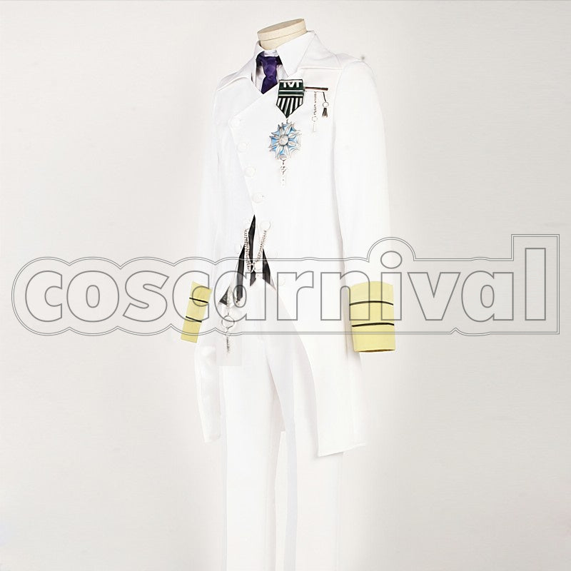 Maji LOVE 2000 White Badge Masato Hijirikawa cosplay costume from Uta no Prince-sama, side view