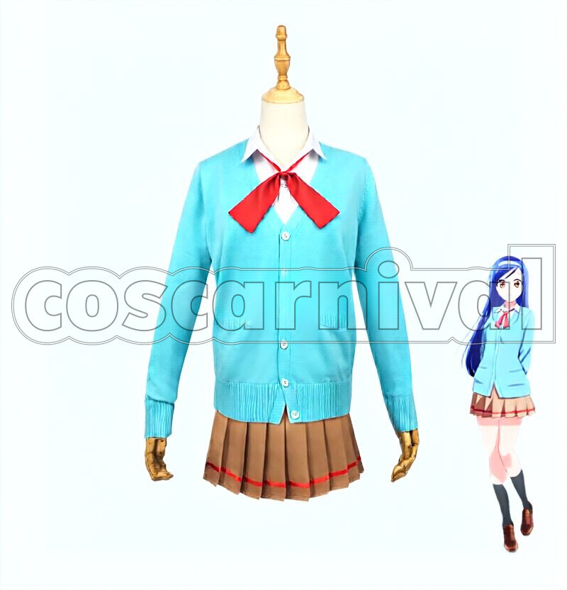 Learn Fumino Furuhashi Cosplay cosplay costume from We Never, front view 2