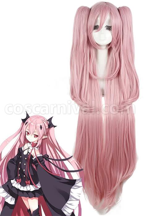 115cm long pink seraph of the end krul tepes wig custom costumes