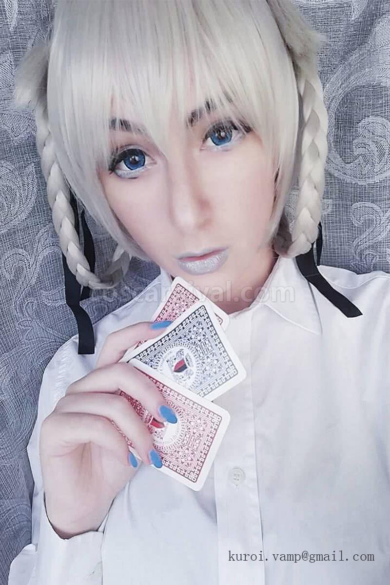 28cm kakegurui momobami kirari synthetic silver wigs custom cosplays