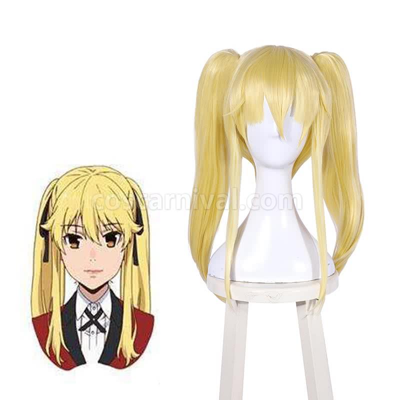 45cm kakegurui saotome meari synthetic yellow wigs anime cosplay