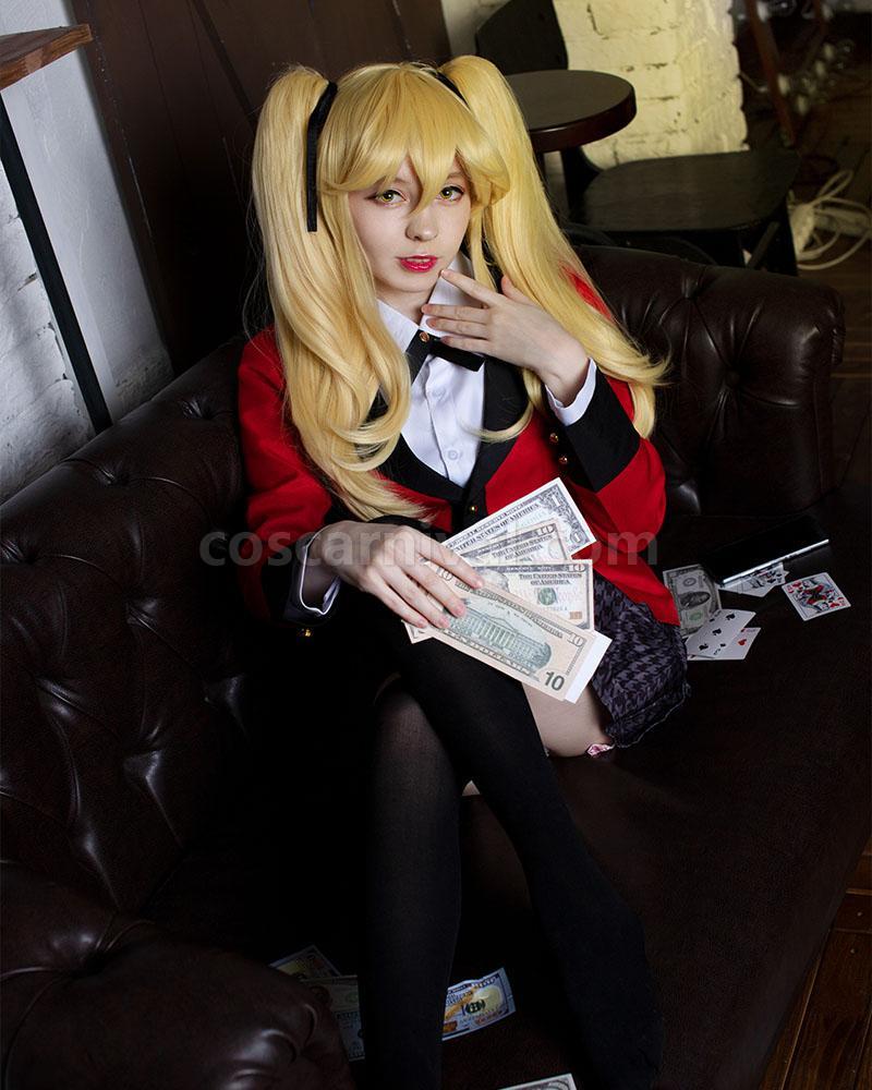 45cm kakegurui saotome meari synthetic yellow wigs anime cosplay
