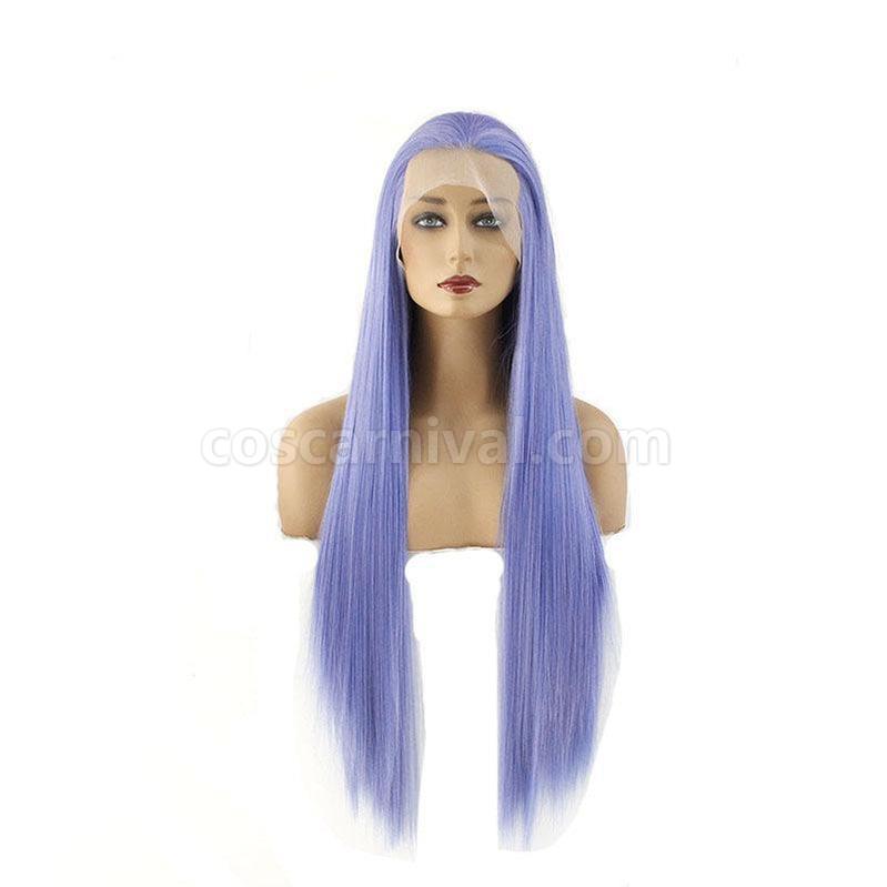 60cm Women Lace Front Wigs Long Straight Dark Blue Cosplay Wigs coscarnival011119471