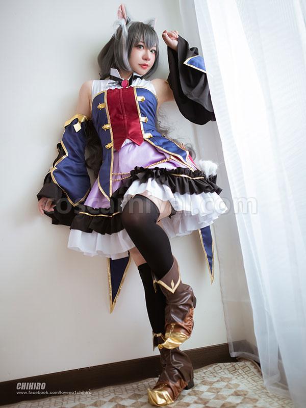 90cm princess connect redive kiruya momochi grey long wigs anime cosplay costume