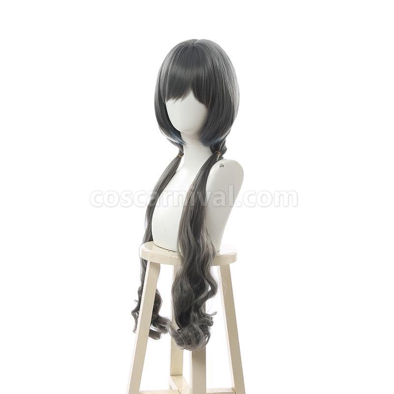 90cm princess connect redive kiruya momochi grey long wigs anime cosplay costume