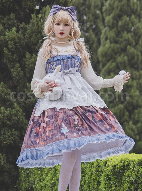 Alice-Dark-Forest-Series-JSK-High-Waist-Classic-Lolita-Sling-Long-Dress-coscarnival-1430
