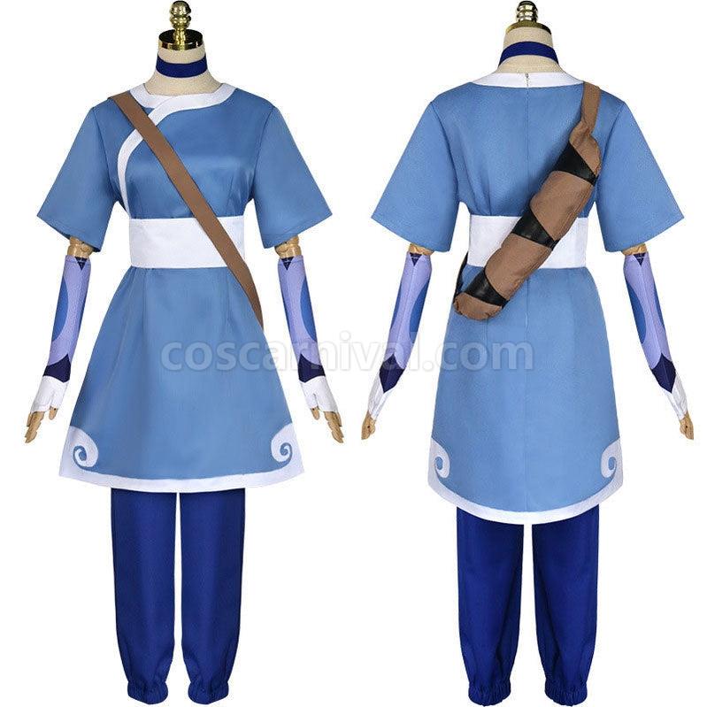 Avatar The Last Airbender Katara Blue Dress Outfit Cosplay Costumes coscarnival011115899