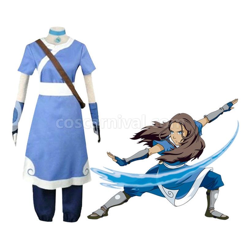 Avatar The Last Airbender Katara Blue Dress Outfit Cosplay Costumes coscarnival011115950