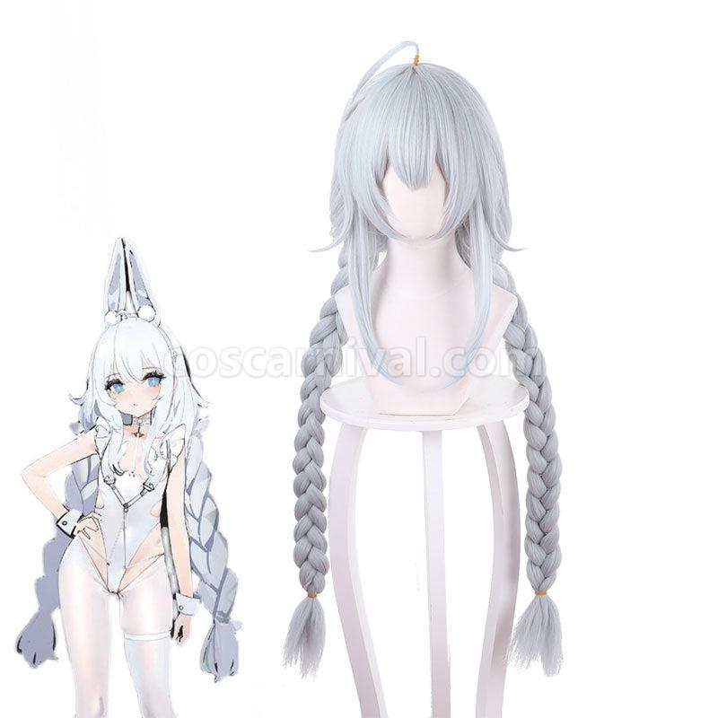Azur Lane MNF Le Malin White Mixed Blue Double Twist Braid Cosplay Wigs coscarnival01118972