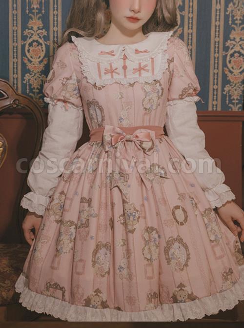 Bears-Story-Series-Elegant-Printing-Doll-Feeling-Classic-Lolita-Pink-Long-Sleeve-Dress-coscarnival-1818