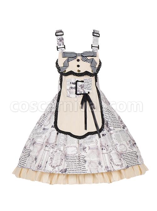 Berlin-Daily-Series-Vintage-Newspaper-Print-Detachable-Apron-Panel-Lace-Classic-Lolita-Sleeveless-Dress-coscarnival-4797