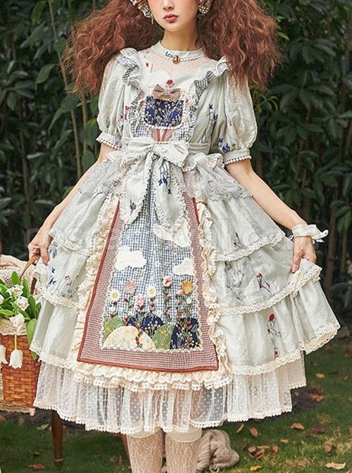 Big-White-Goose-Yaya-Series-Round-Neck-Flower-Embroidered-Plaid-Apron-Stitching-Polka-Dot-Lace-Hem-Classic-Lolita-Short-Sleeved-Dress-coscarnival-3503