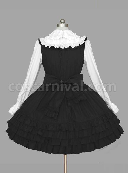 Black-And-White-Long-Sleeves-Cotton-Classic-Lolita-Dress-coscarnival-543