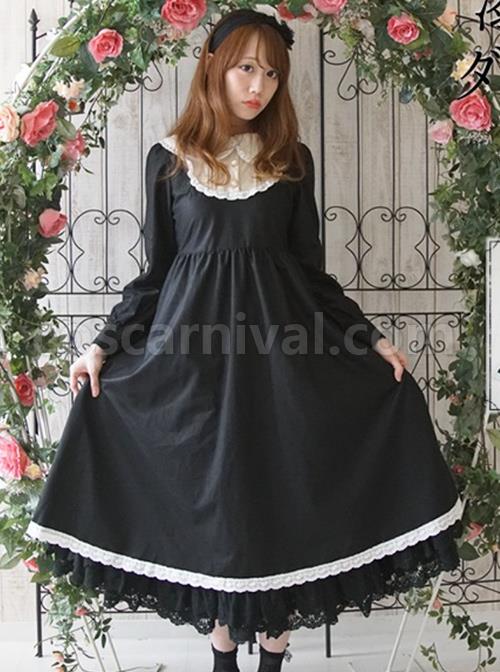 Black-Corduroy-Long-Sleeve-Classic-Lolita-Long-Dress-coscarnival-242