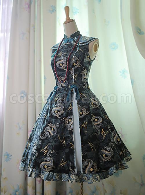 Black-Dragon-Chinese-Style-Lolita-Sleeveless-Dress-coscarnival-4290