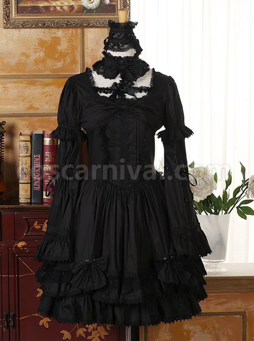 Black Long Sleeves Lace Gothic Lolita Dress coscarnival
