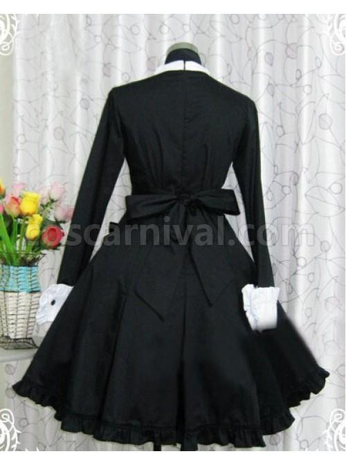 Black Long Sleeves Ruffle Classic Lolita Dress coscarnival